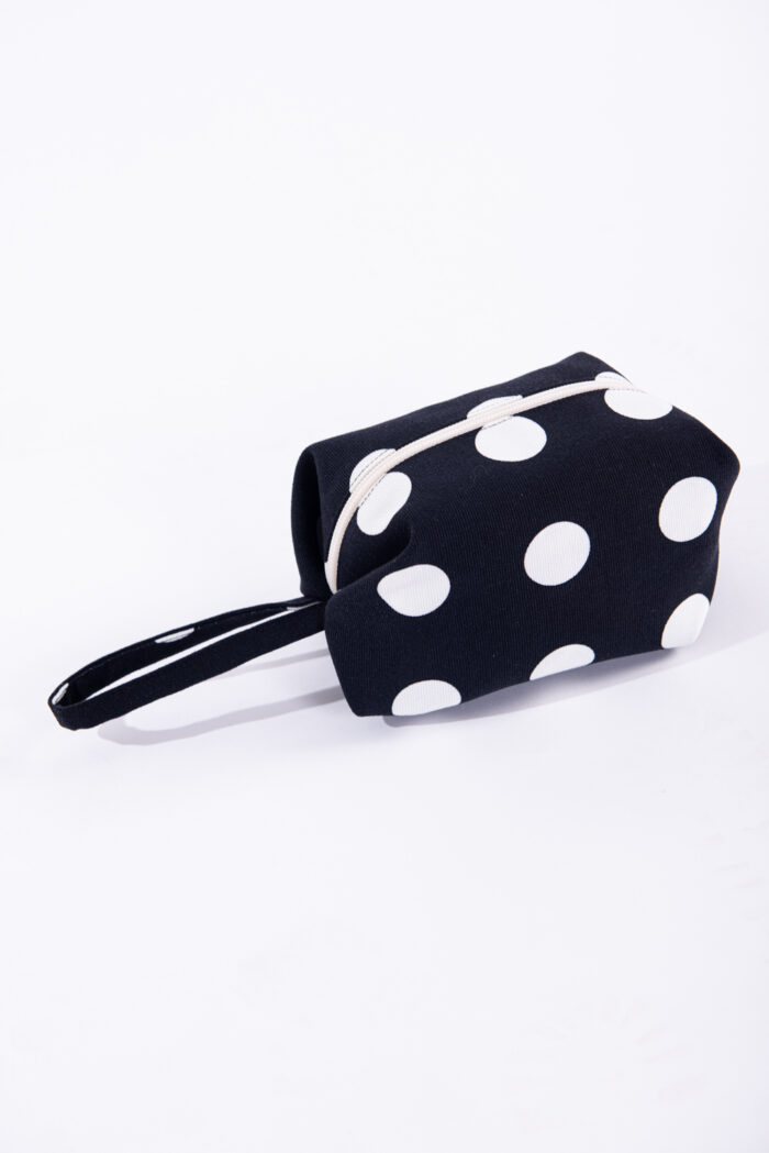 Beauty case origami nero a pois